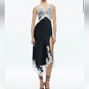 Alice and Olivia Daphne Lace Midi dress